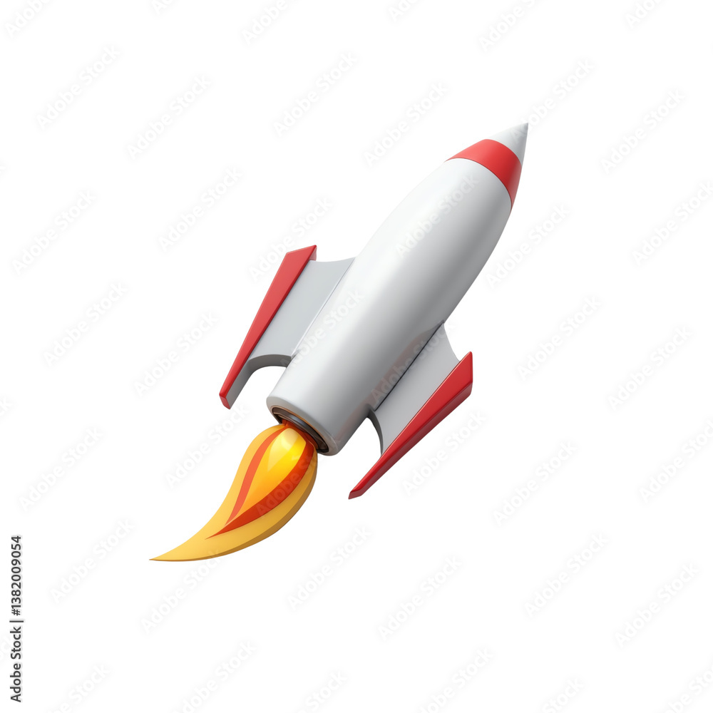Naklejka premium Rocket, white isolate background