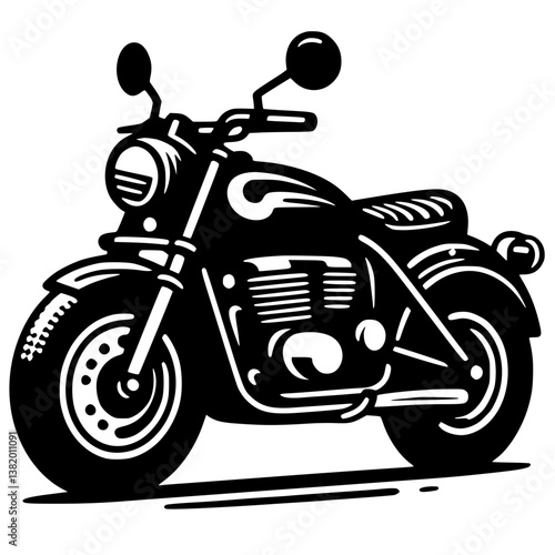 Mini classic motorbike silhouette