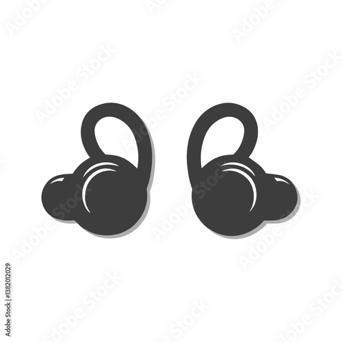 Wireless Earphones TWS Silhouette Design Illsutration