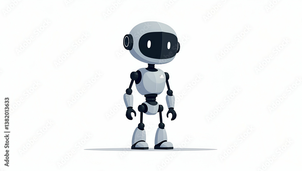 Flat AI-Driven Robots: Merging Advanced Algorithms with Mechanical Precision for Adaptive Automation in Modern Industry - Cute Vector Illustration Flat AI-Driven Robots: Merging Advanced Algorithms with Mechanical Precision for Adaptive Automation in Modern Industry - Cute Vector Illustration