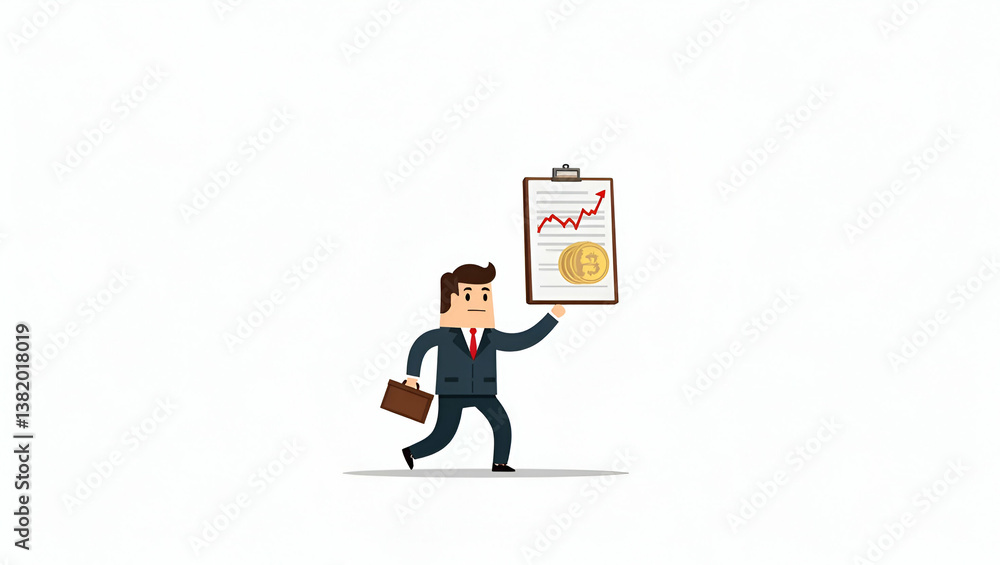Fototapeta premium Flat Vector Illustration of Trade War Impact on Stock Market: Visualizing Volatile Indices, Investor Confidence, and Economic Dynamics for Business Analytics
