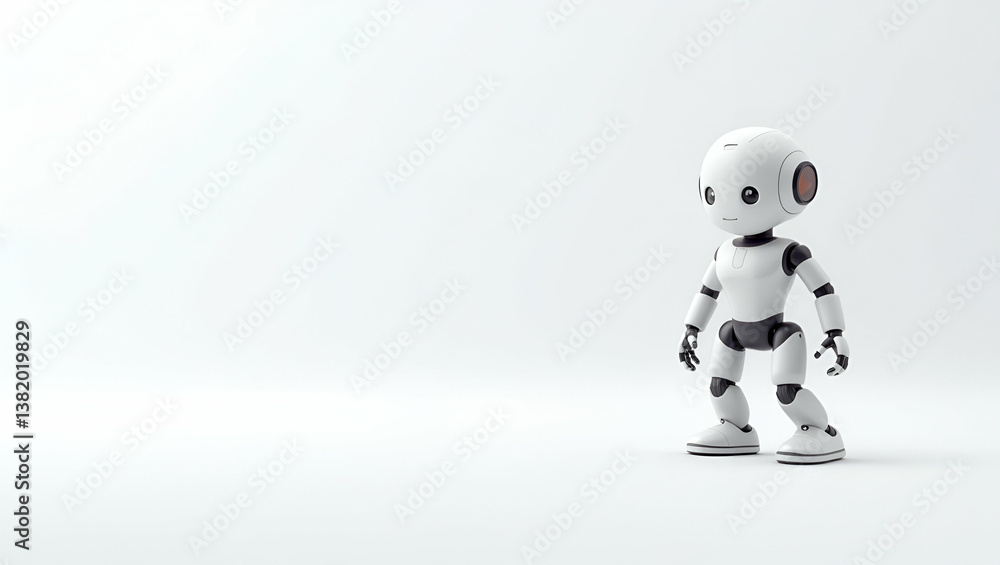 Fototapeta premium Futuristic 3D Wallpaper Design: Minimalist Aesthetics with AI Robotics, Machine Learning, and Dynamic Automation for Industrial Innovation