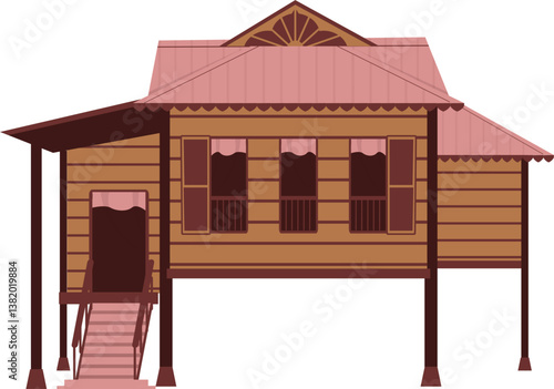 Malaysian tradisional house Illustration 
