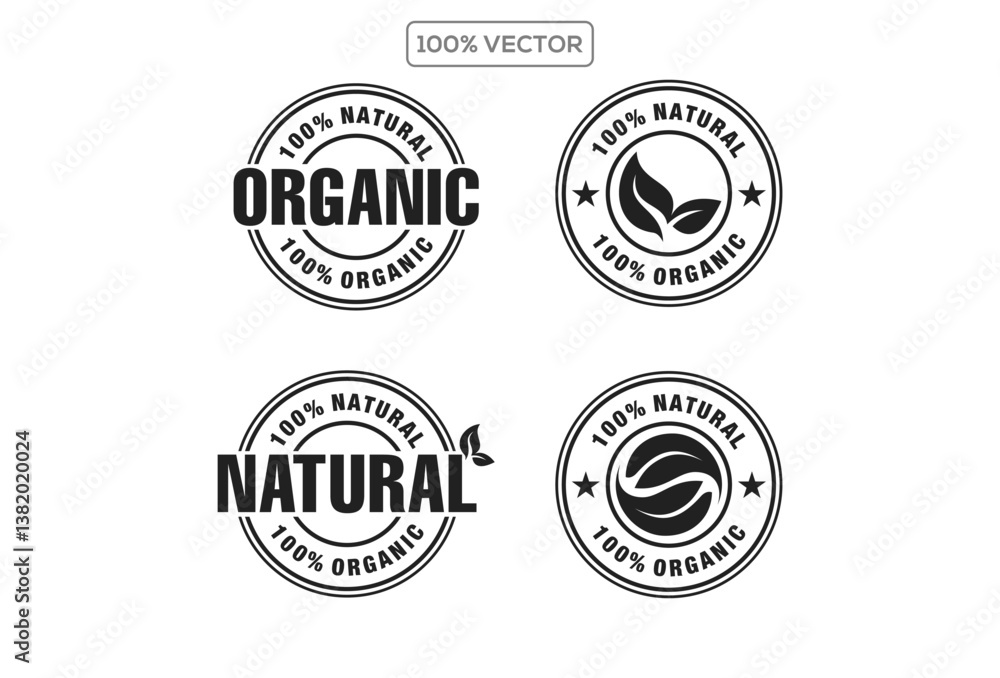 Fototapeta premium Natural label set icon, vector illustration stock template