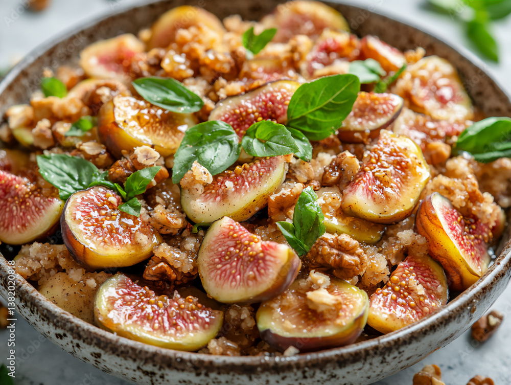 warm fig and walnut crumble, warm fig and walnut crumble,