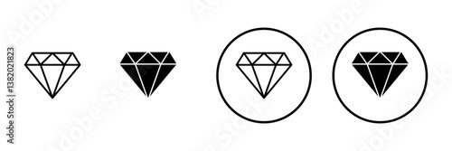 Diamond icon vector. diamond gems sign and symbol