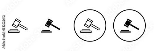 Gavel icon vector. judge gavel sign and symbol. law icon. auction hammer