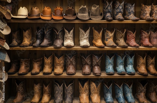 Wallpaper Mural A cowboy hat shop in Fort Worth, showcasing a variety Torontodigital.ca