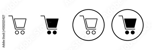 Shopping icon vector. Shopping cart sign and symbol. Trolley icon