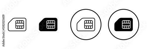 Sim card icon vector. dual sim card sign and symbol