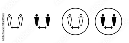 Social distance icon vector. social distancing sign and symbol. self quarantine sign