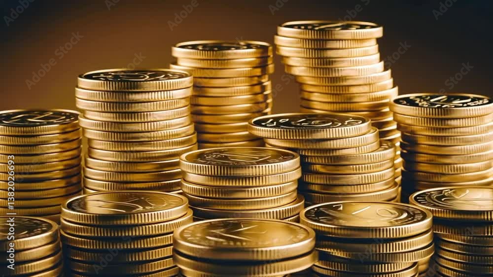 Gold coins stacks investment wealth finance currency savings money rich economy business asset value Gold coins stacks investment wealth finance currency savings money rich economy business asset value