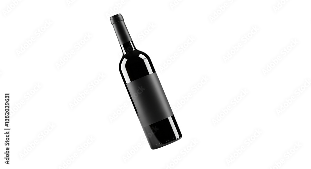 A floating highly detailed photorealistic mockup of a wine bottle, isolated on a white background, realistic lighting and reflections, clean and minimal look, no text or branding A floating highly detailed photorealistic mockup of a wine bottle, isolated on a white background, realistic lighting and reflections, clean and minimal look, no text or branding