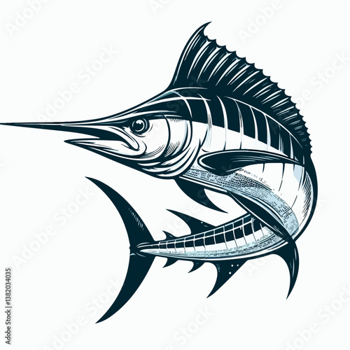 marlin fish vector illustration