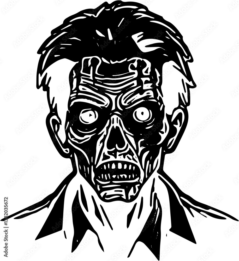 head of a skull zombie head of a skull zombie