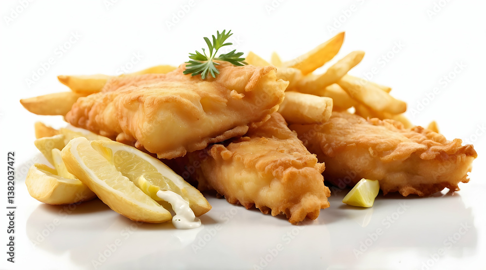 Crispy Fried Fish and Chips with Lemon............ Crispy Fried Fish and Chips with Lemon............