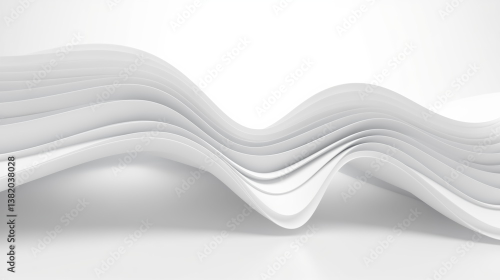 Obraz premium Abstract curved dynamic white background