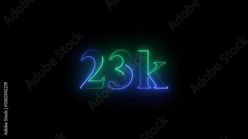 Wallpaper Mural A dynamic motion, and glowing neon number 23k animation . on a black background. 23k Followers Celebration text animation. Torontodigital.ca