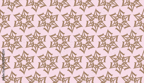 Decorative pattern with triangles style. Vector illustration. For fashion print, scrapbooking page, flyer design. Light brown color. Seamless