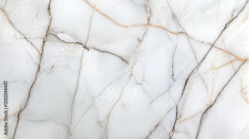 Obraz na płótnie A close-up view of a polished marble surface featuring white hues with intricate golden and gray veining patterns. w salonie