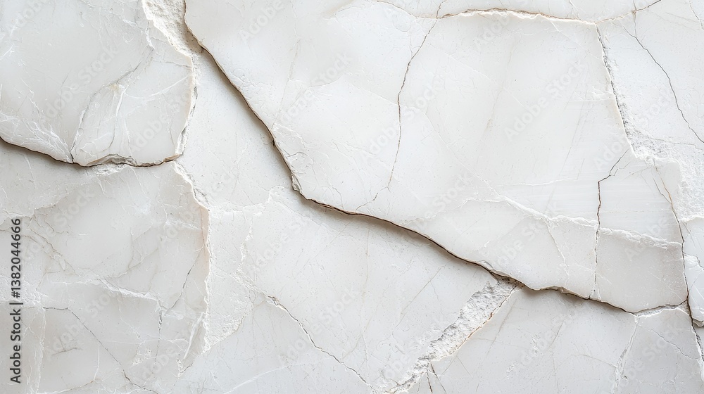 A close-up of a textured, light-colored stone surface with visible cracks and natural patterns, conveying a sense of elegance and durability.