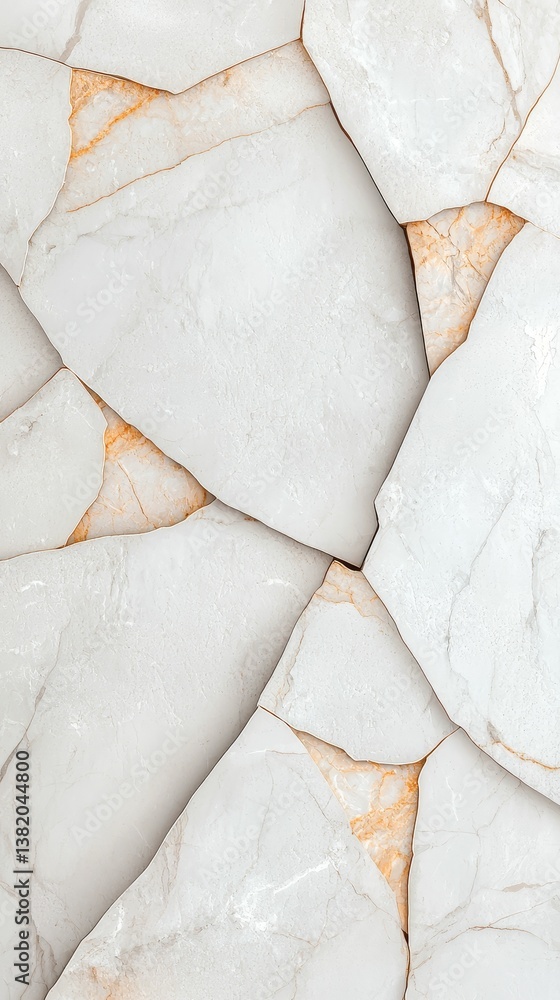 A textured surface of light-colored stone with angular shapes and warm veins, creating a modern and elegant aesthetic.