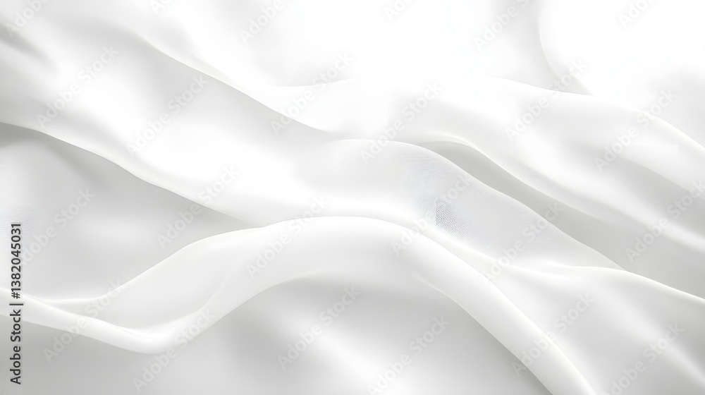 Obraz premium Soft Flowing White Fabric with Gentle Waves and Subtle Texture