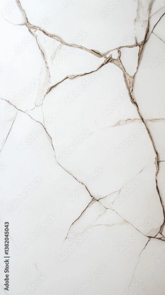 A close-up of a textured white surface with elegant, gold-veined cracks creating a modern, luxurious aesthetic.