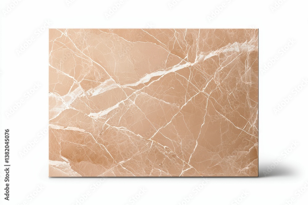 A sleek, polished slab of rose-colored marble featuring intricate white veining, perfect for interior design and decor.