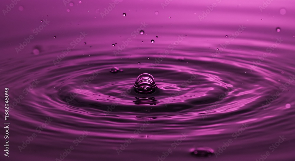 Purple Water Drop Impact Abstract Background. AI Generated Purple Water Drop Impact Abstract Background. AI Generated