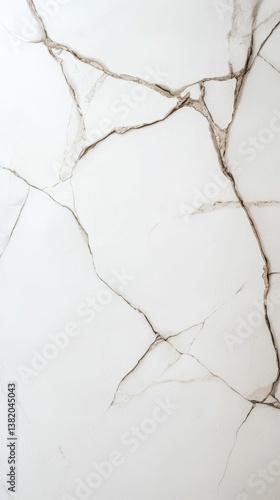 Obraz na płótnie A close-up of a textured white surface with elegant, gold-veined cracks creating a modern, luxurious aesthetic. w salonie