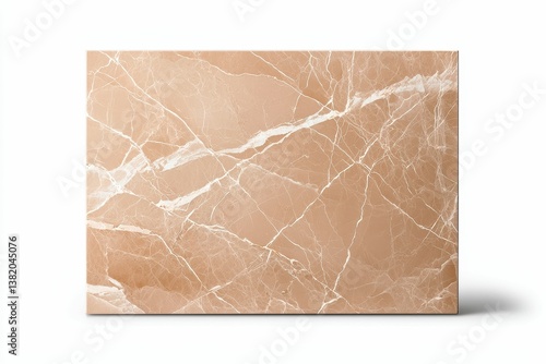 Obraz na płótnie A sleek, polished slab of rose-colored marble featuring intricate white veining, perfect for interior design and decor. w salonie