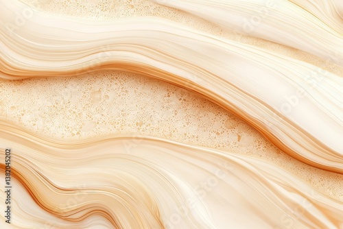 Obraz na płótnie A soft, flowing abstract design featuring creamy beige waves and delicate textures, creating a calming and elegant visual effect. w salonie