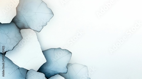 Obraz na płótnie An abstract image featuring textured, cracked surfaces in shades of blue and white, creating a modern, artistic composition. w salonie
