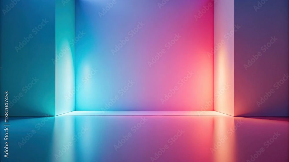 Abstract Room with Vibrant Neon Lighting and Reflective Floor Ideal for Product Displays or Presentations Abstract Room with Vibrant Neon Lighting and Reflective Floor Ideal for Product Displays or Presentations