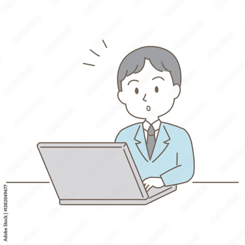 20~40代、小ぎれいな男性のビジネスシーン、シンプルかわいい線タイプ(気付く・白背景)
20~40代、小ぎれいな男性のビジネスシーン、シンプルかわいい線タイプ(気付く・白背景)