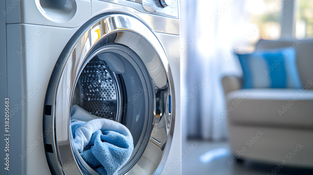 Modern High-Efficiency Washer with Stainless Steel Design and Digital Controls Modern High-Efficiency Washer with Stainless Steel Design and Digital Controls