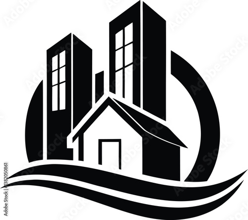Modern Real Estate and Housing Industry Growth Logo Design

