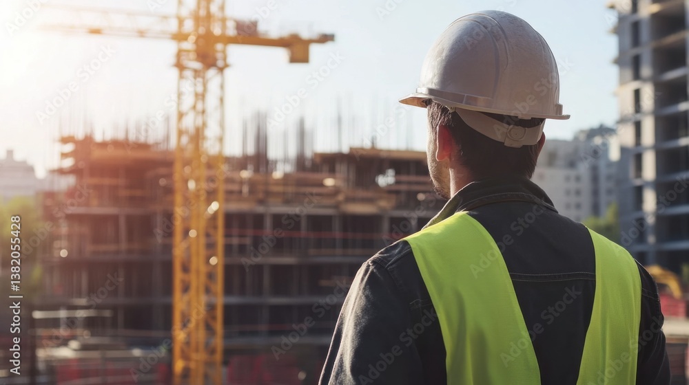 A construction worker operating a crane to lift materials at a construction site. Featuring coordination and efficiency A construction worker operating a crane to lift materials at a construction site. Featuring coordination and efficiency