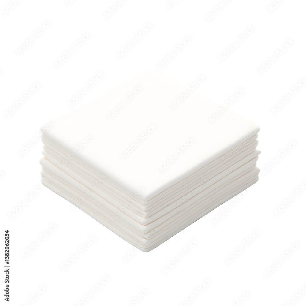 Stack of White Paper Napkins Clean Soft Tissues Stack of White Paper Napkins Clean Soft Tissues