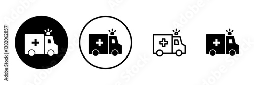 Ambulance icon vector illustration. ambulance truck sign and symbol. ambulance car