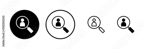Hiring icon logo design. Search job vacancy sign and symbol. Human resources concept. Recruitment