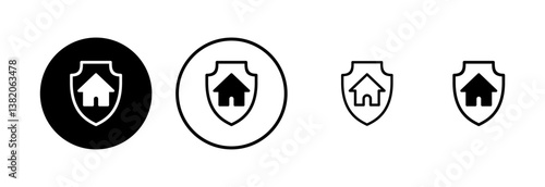 house insurance icon logo design. house protection sign and symbol