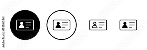 License icon logo design. ID card icon. driver license, staff identification card