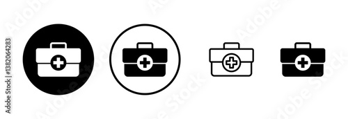 Medical box icon logo design. Medical suitcase sign and symbol. First aid icon