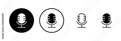 Microphone icon logo design. karaoke sign and symbol