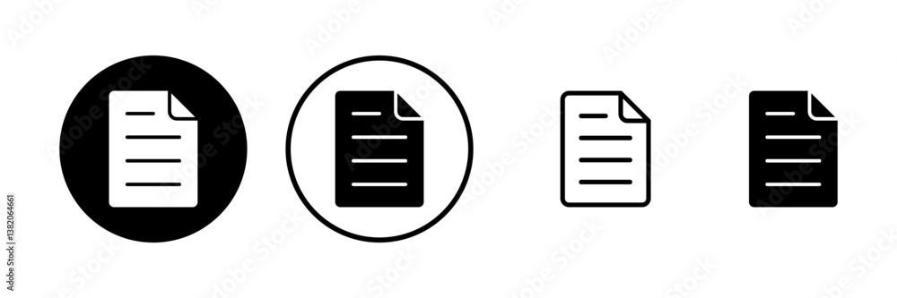 Document icon vector illustration. Paper sign and symbol. File Icon Document icon vector illustration. Paper sign and symbol. File Icon