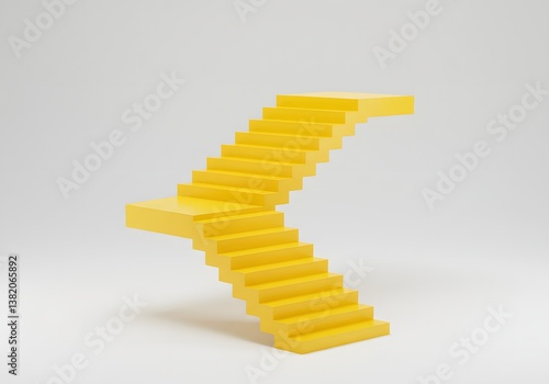 3D Realistic Yellow Staircase