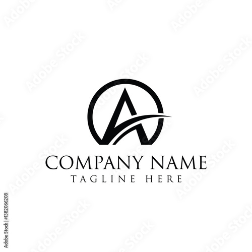 letter A logo with circle.