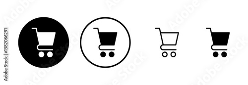 Shopping icon logo design. Shopping cart sign and symbol. Trolley icon